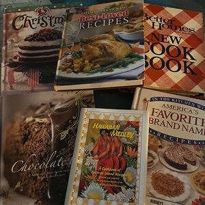 Set of six various Cookbooks